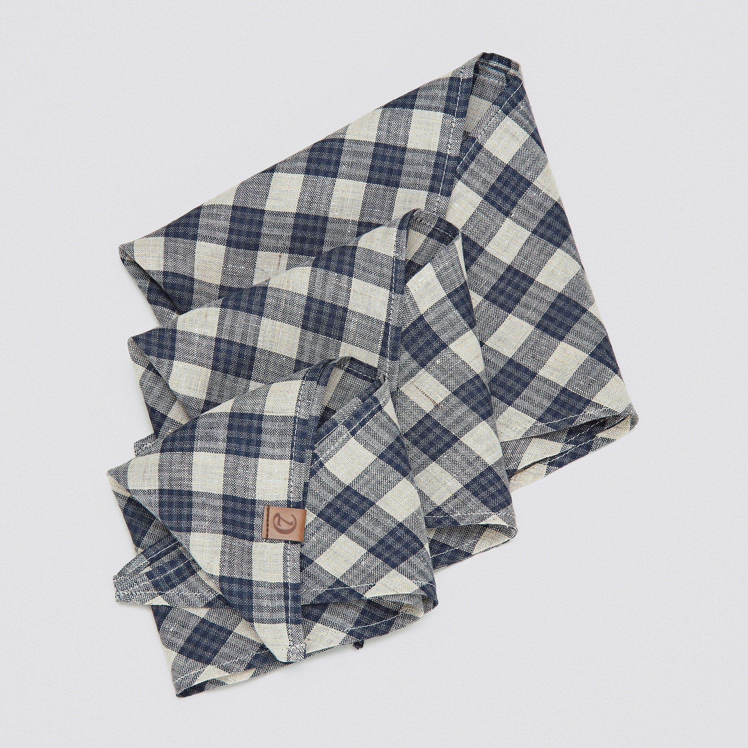 Hundehalstuch Bandana Check Dark Blue - Beige - Image 4