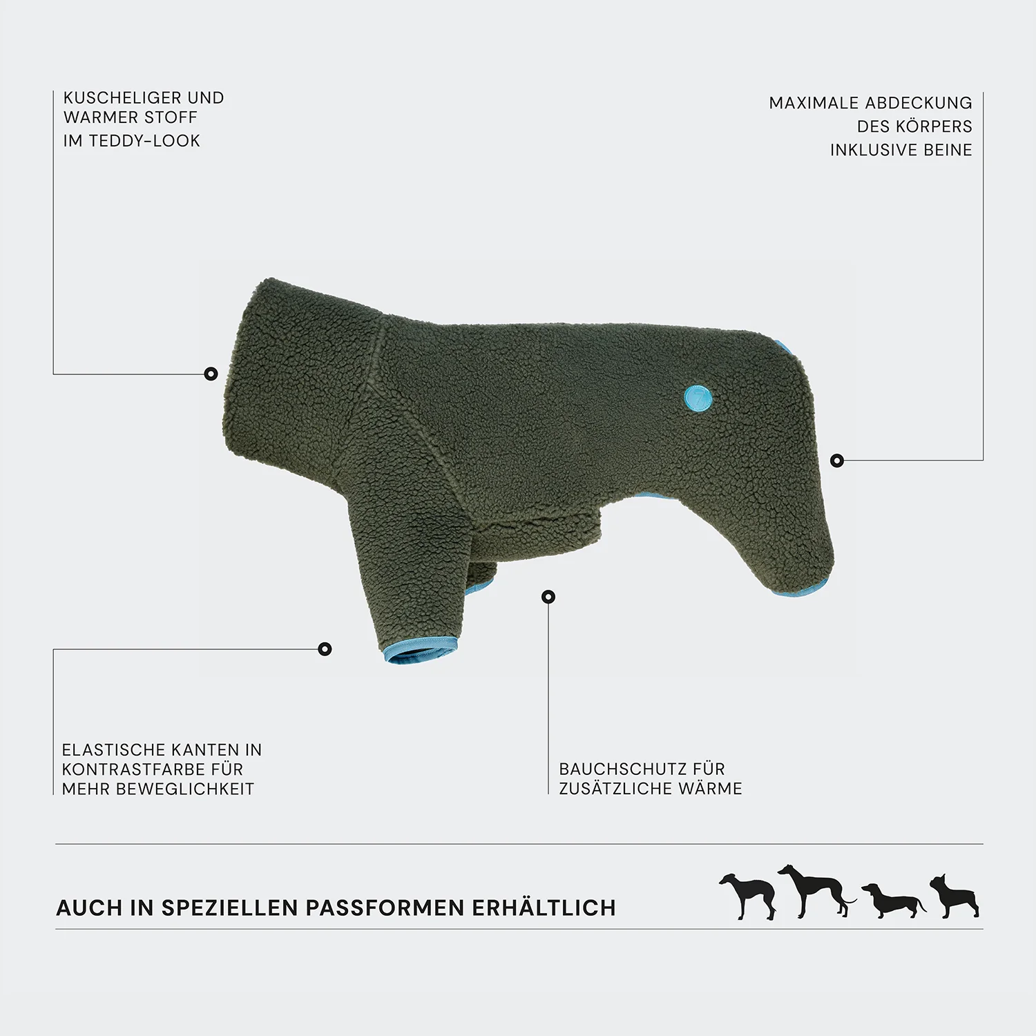Hundepullover Fr. Bulldogge Cornwall Teddy Olive - Image 3