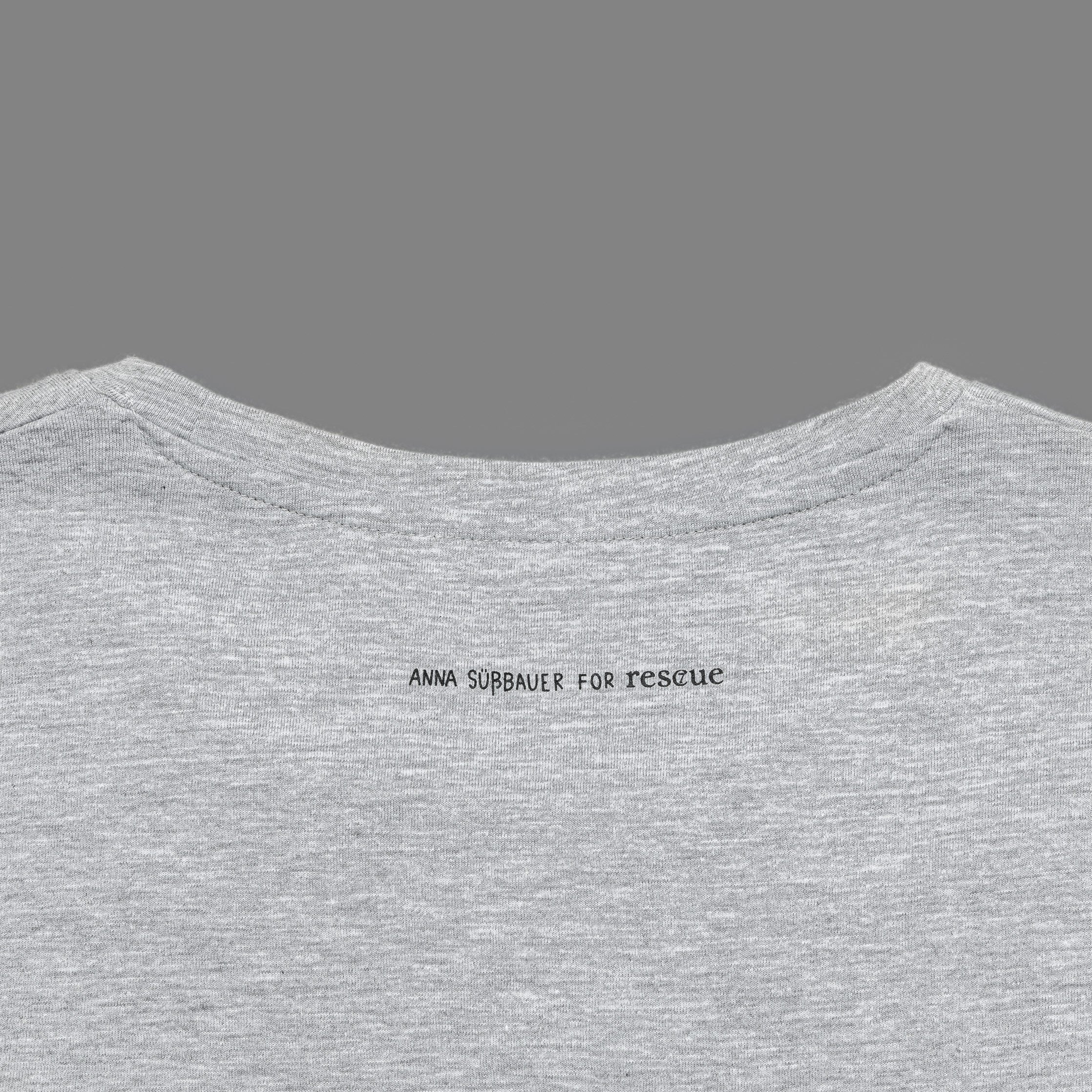 RESC7UE T-Shirt Heart Grey Mélange - Image 3